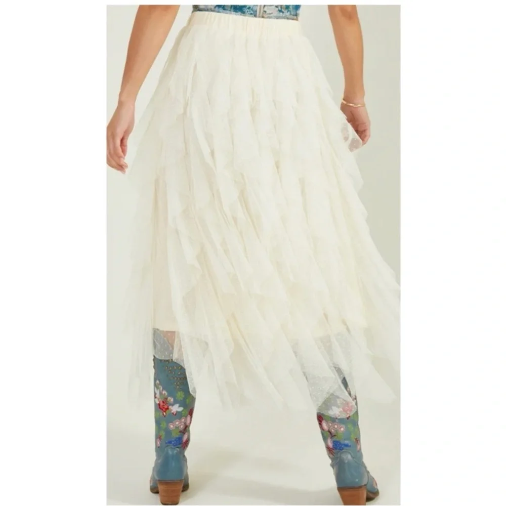 NWOT Alter’d State Nia Tulle Waterfall Skirt - sz L - Picture 5 of 9